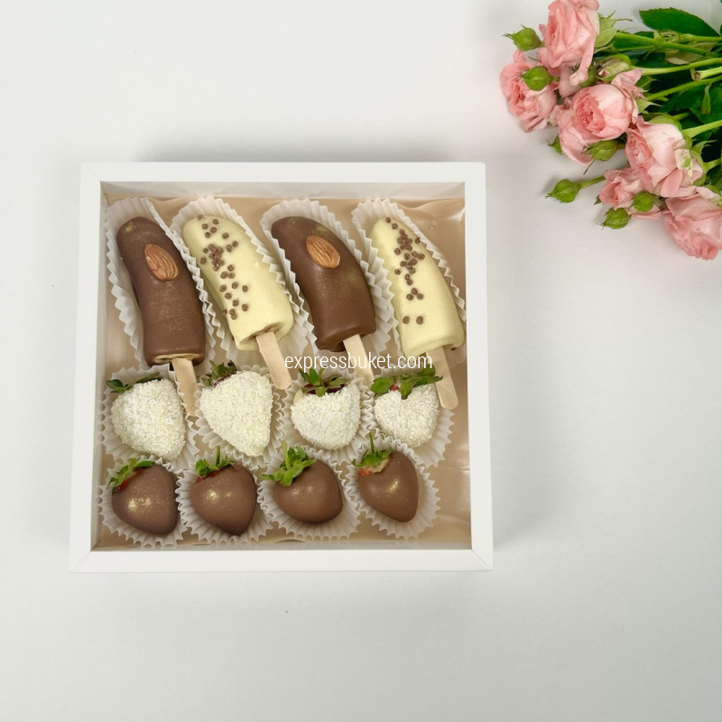 Набор клубника и бананы в шоколаде 2