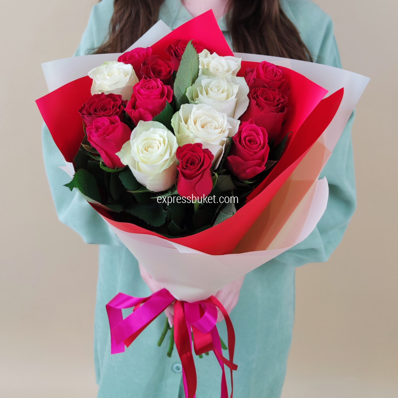 Розы 50см микс 15 шт